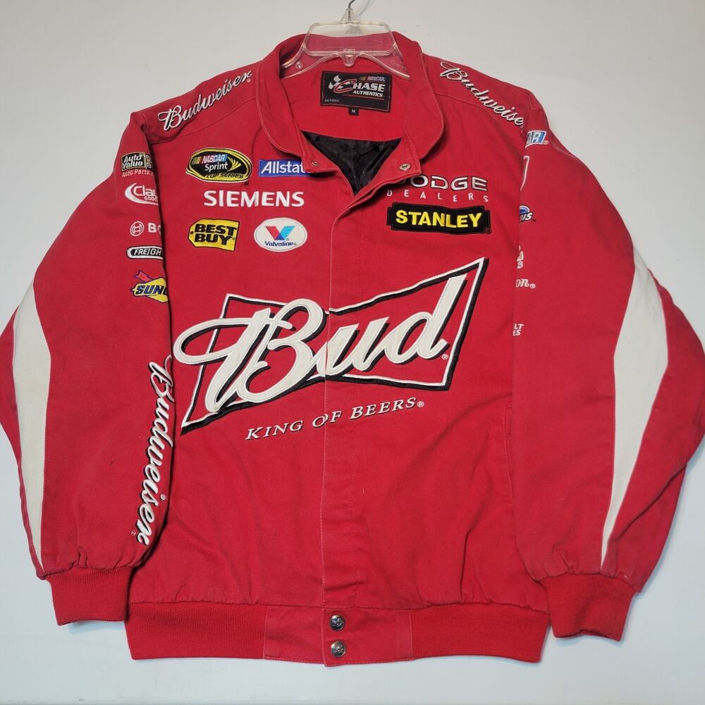 NASCAR Dale Earnhardt Jr Bud King Of Beers Chase Authentics Jacket Mens Medium